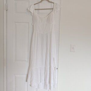 Hollister White Midi Dress